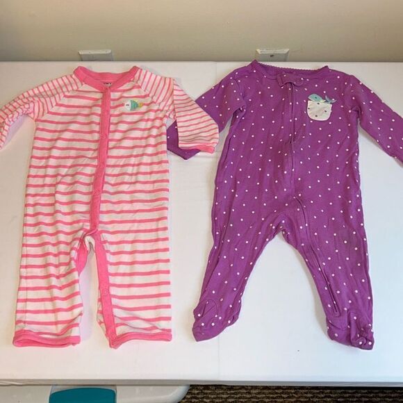 9m carters pajama and romper 2 pack fish and whale - Picture 1 of 6